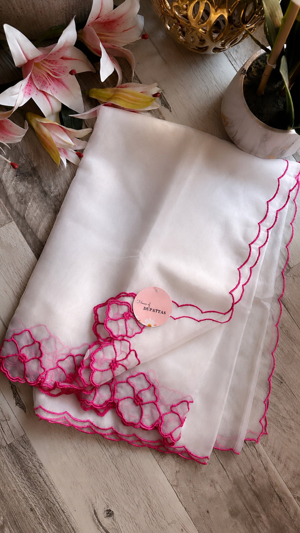 Exotic Flora Soft Organza Dupattas