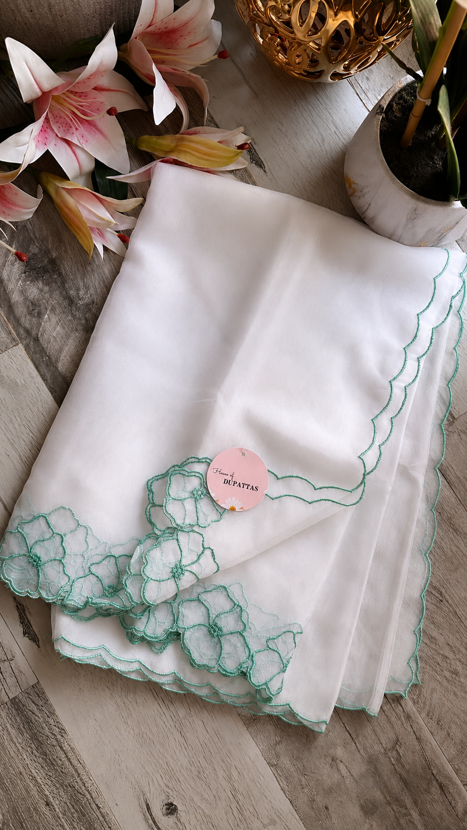 Exotic Flora Soft Organza Dupattas