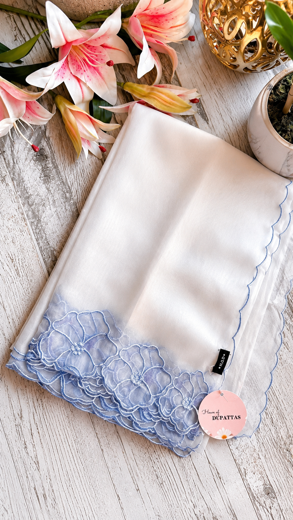 Exotic Flora Soft Organza Dupattas