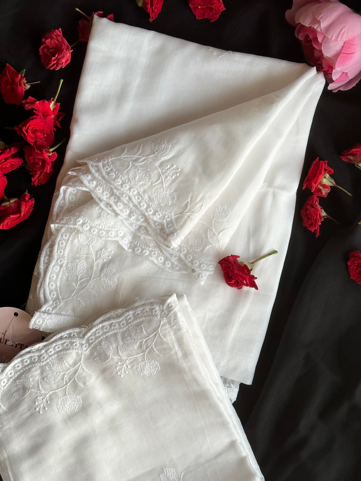 Dyeable Mul cotton Dupattas- Sleeping Rose
