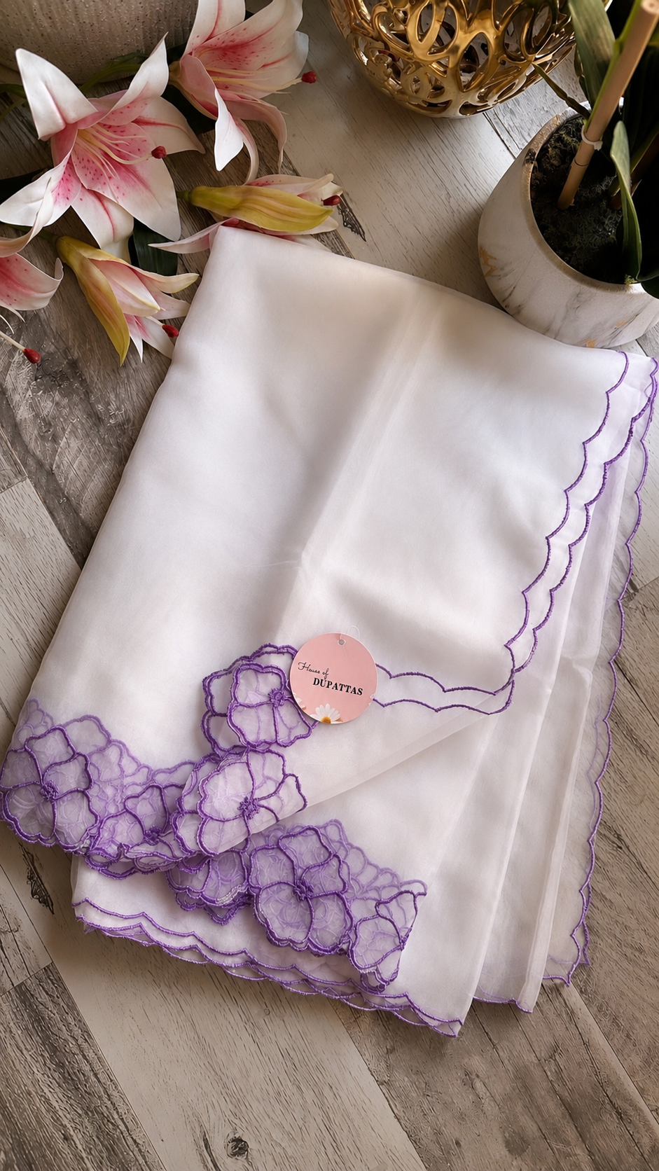 Exotic Flora Soft Organza Dupattas