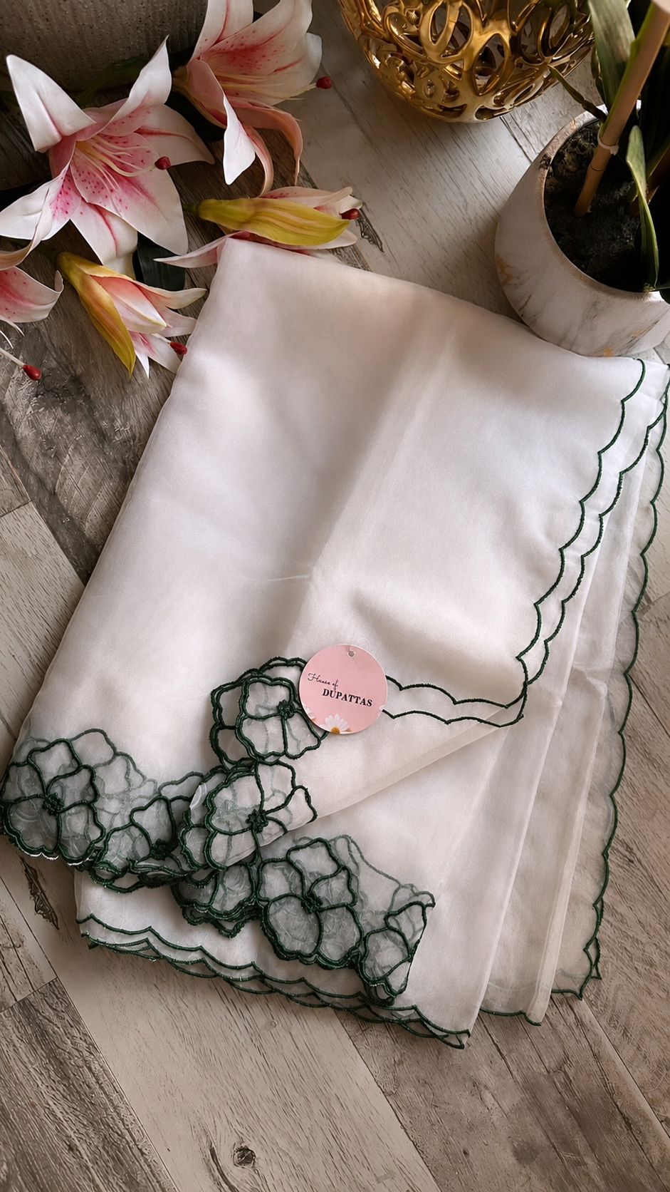 Exotic Flora Soft Organza Dupattas