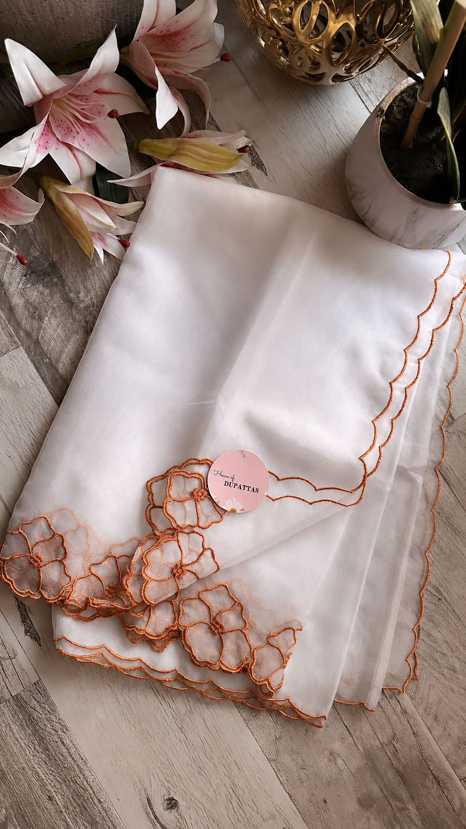 Exotic Flora Soft Organza Dupattas