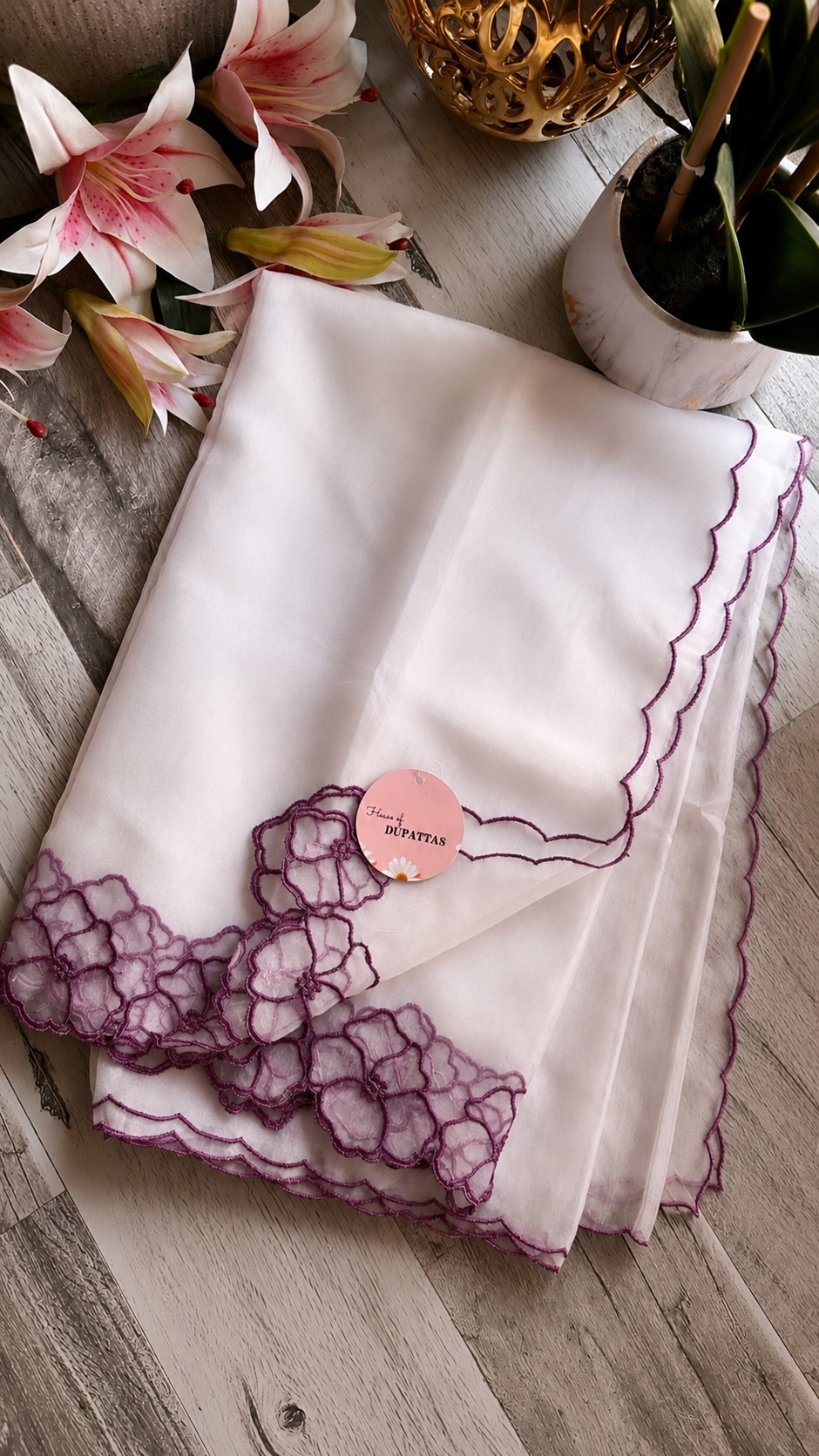 Exotic Flora Soft Organza Dupattas