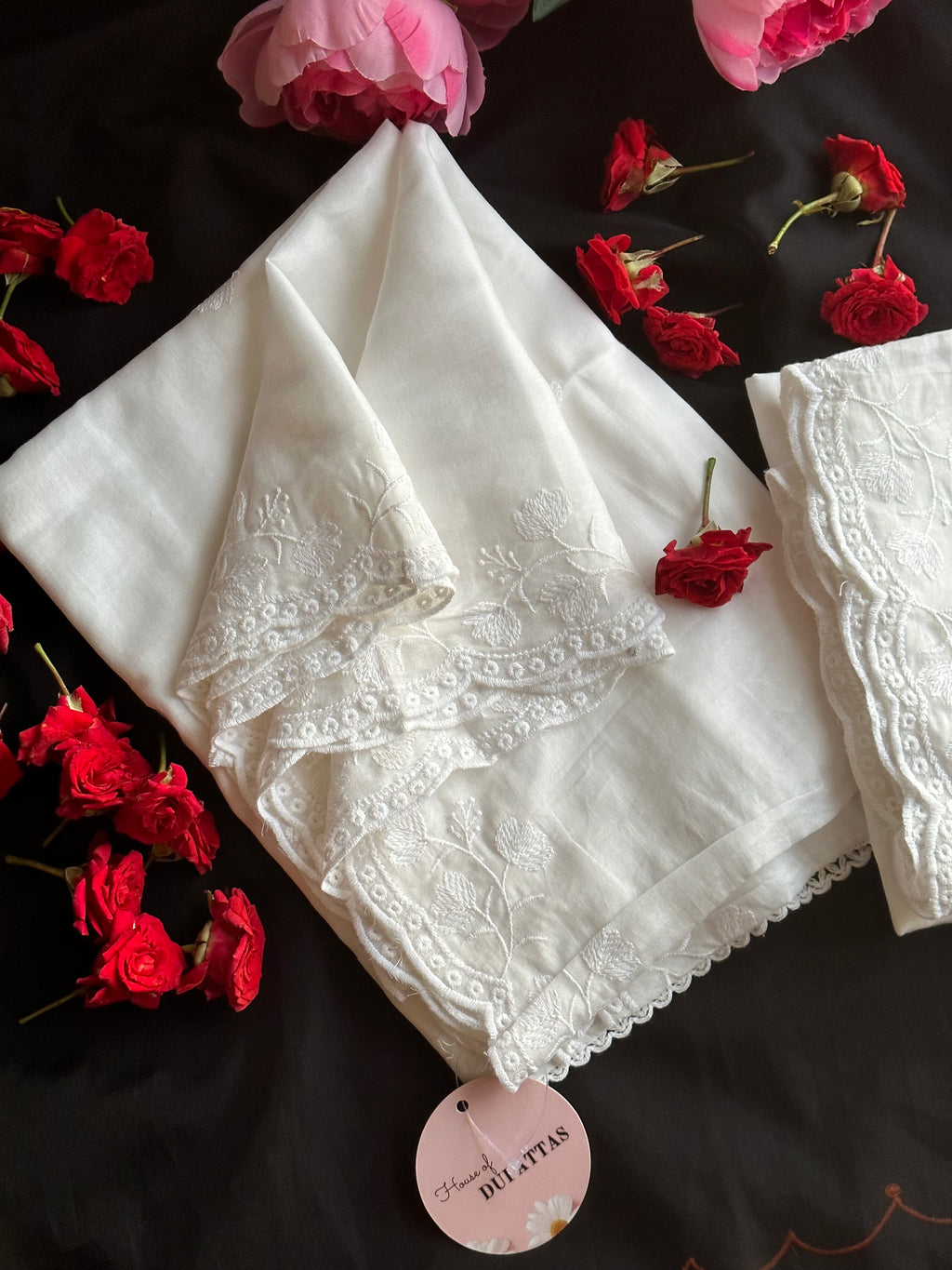 Dyeable Mul cotton Dupattas- Sleeping Rose