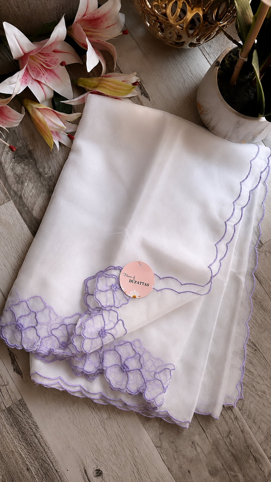 Exotic Flora Soft Organza Dupattas