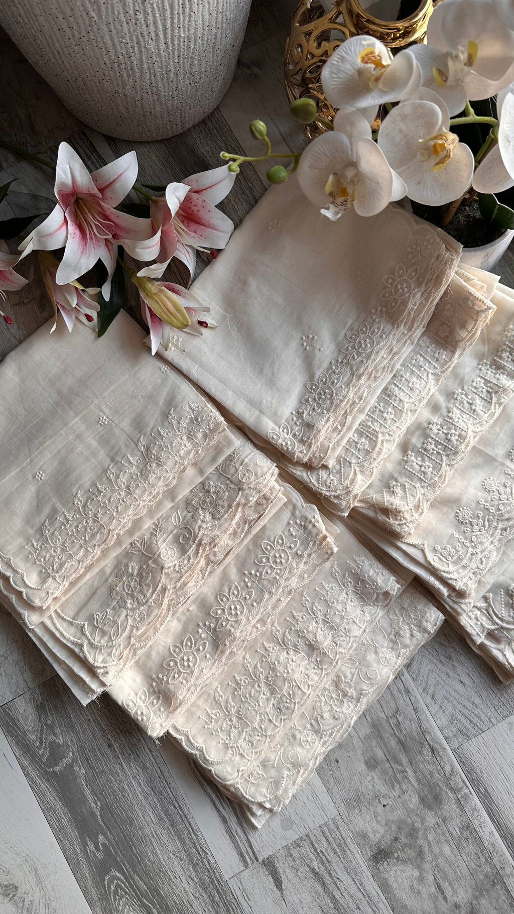 Dyeable Mul cotton light cream shade Dupatta