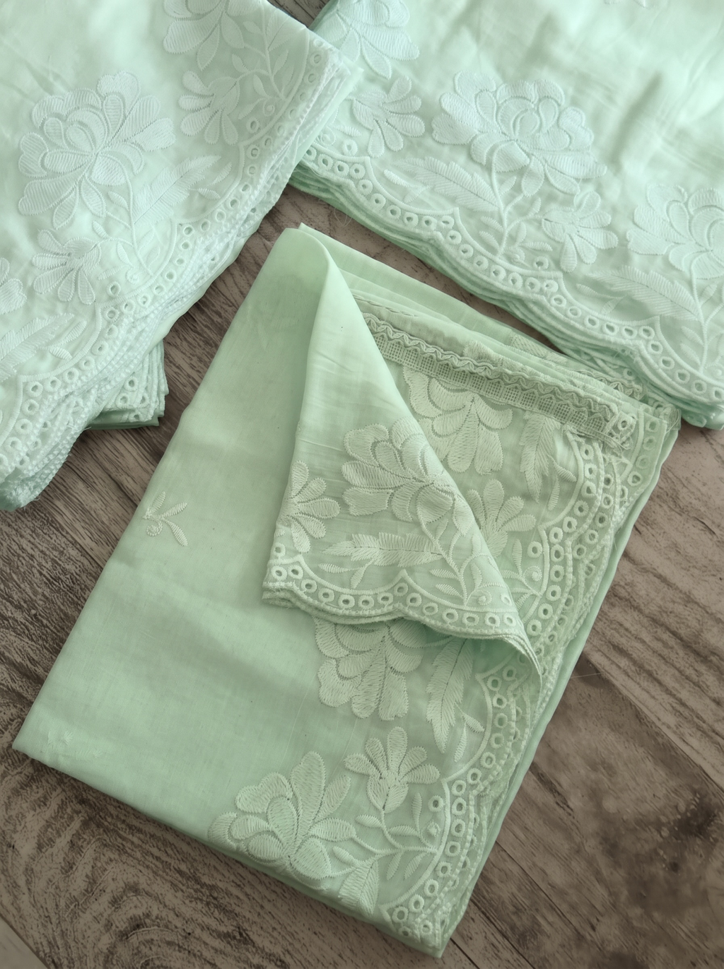 Fresh Pastel Sorbet Mul cotton Heavy embroidered Dupatta