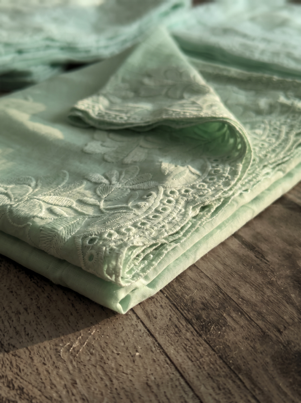 Fresh Pastel Sorbet Mul cotton Heavy embroidered Dupatta