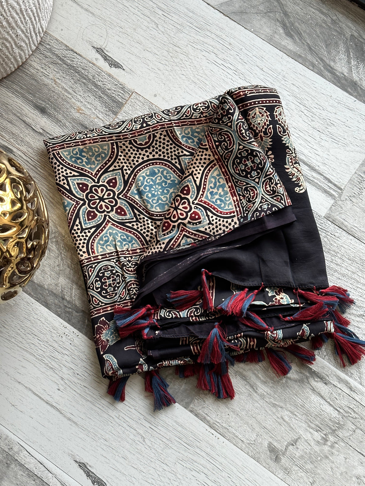 Pure Modal Silk Ajrak print Dupattas