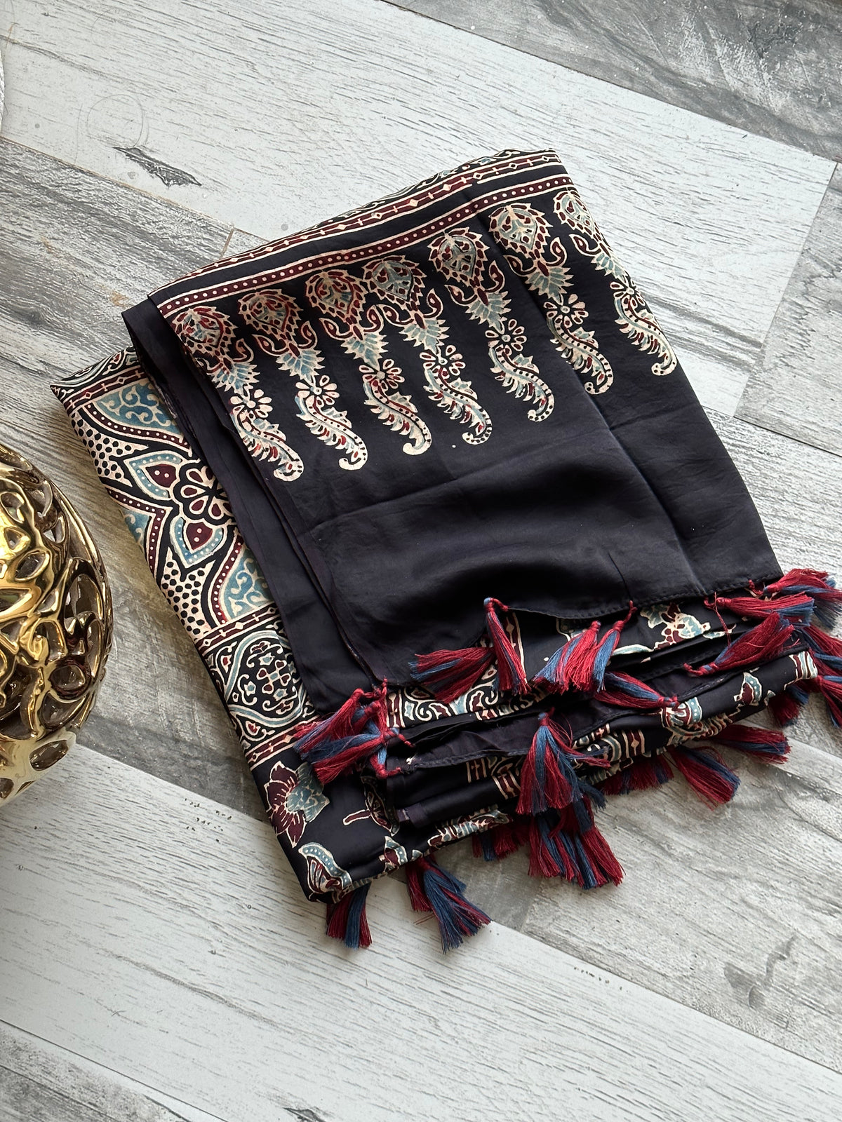 Pure Modal Silk Ajrak print Dupattas